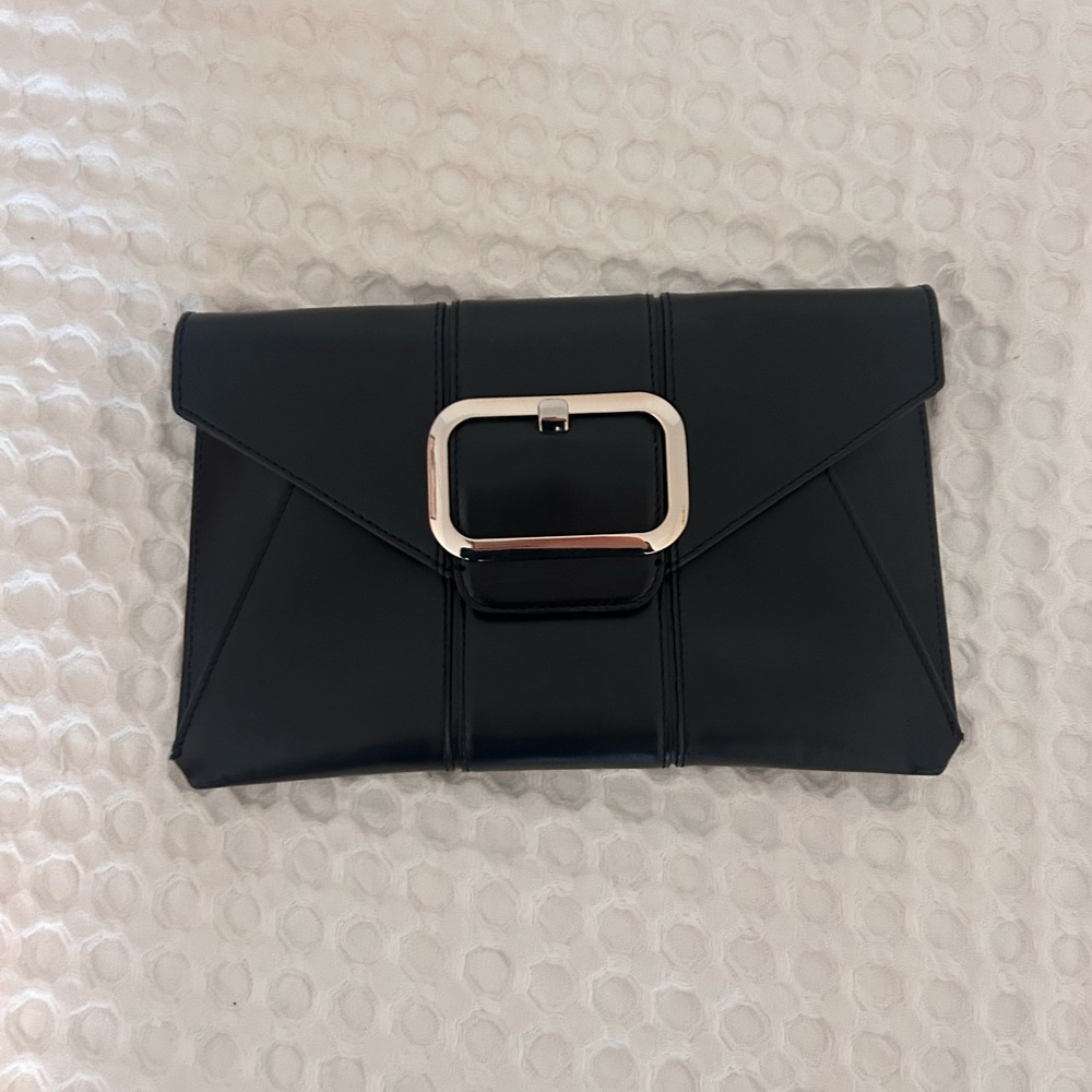 Banana Republic Black Clutch with Silver Accent